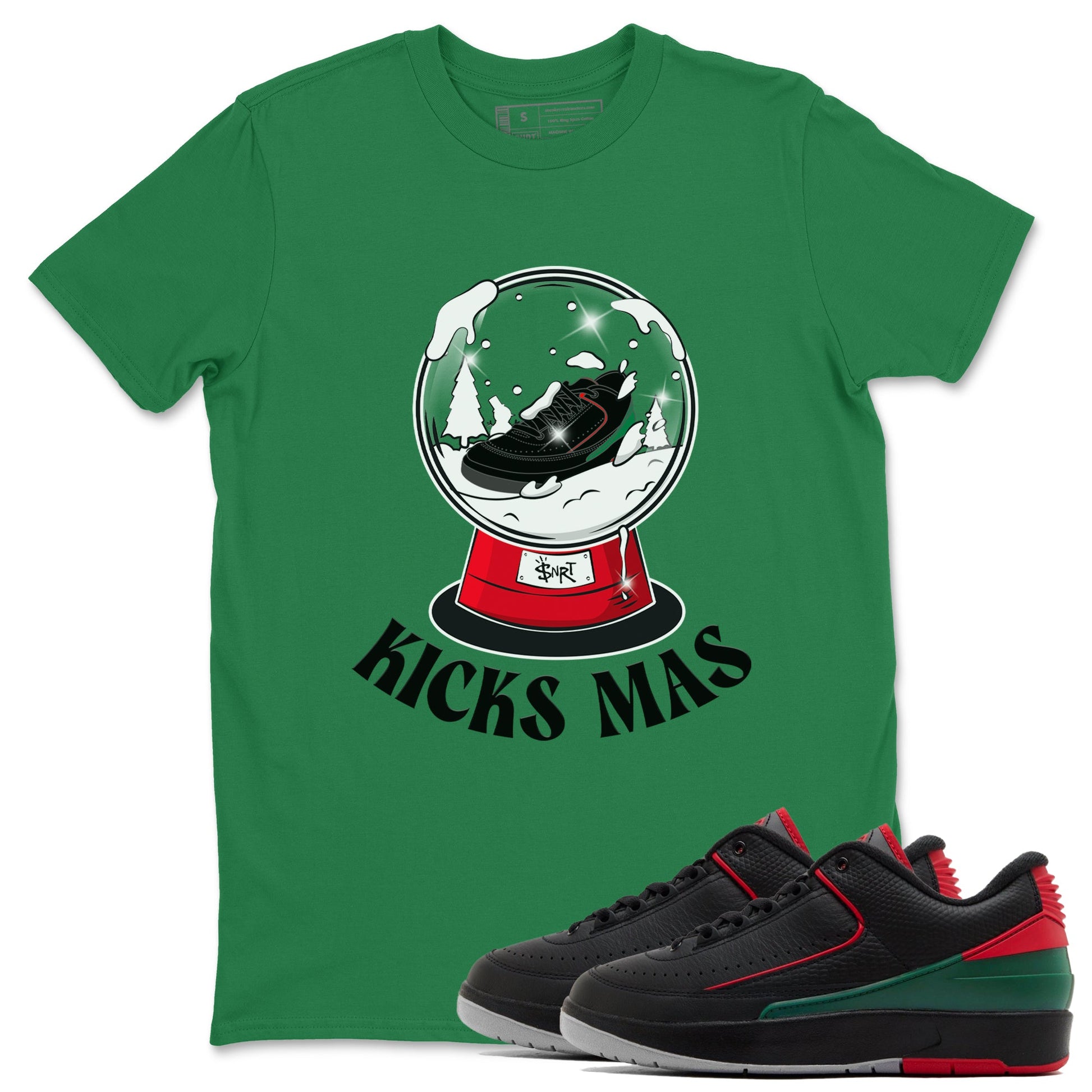 2s Christmas X-mas gift shirt to match jordans Snow Ball sneaker tees Air Jordan 2 Christmas SNRT Sneaker Release Tees Unisex Kelly Green 1 T-Shirt