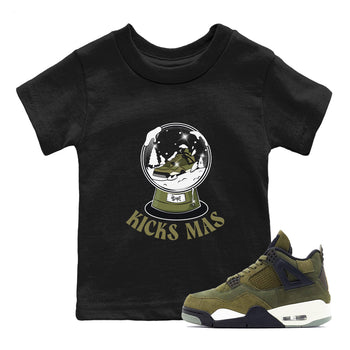 Air Jordan 4 Medium Olive shirt to match jordans Snow Ball sneaker tees Christmas Gift AJ4 Medium Olive SNRT Sneaker Release Tees Baby Toddler Black 1 T-Shirt