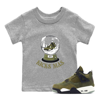 Air Jordan 4 Medium Olive shirt to match jordans Snow Ball sneaker tees Christmas Gift AJ4 Medium Olive SNRT Sneaker Release Tees Baby Toddler Heather Grey 1 T-Shirt