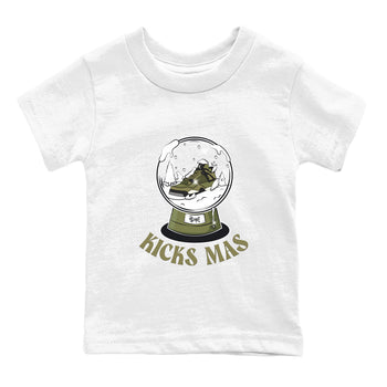 Air Jordan 4 Medium Olive shirt to match jordans Snow Ball sneaker tees Christmas Gift AJ4 Medium Olive SNRT Sneaker Release Tees Baby Toddler White 2 T-Shirt