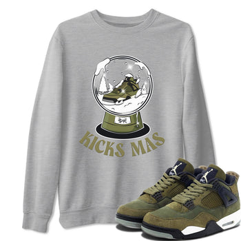 Air Jordan 4 Medium Olive shirt to match jordans Snow Ball sneaker tees Christmas Gift AJ4 Medium Olive SNRT Sneaker Release Tees Unisex Heather Grey 1 T-Shirt