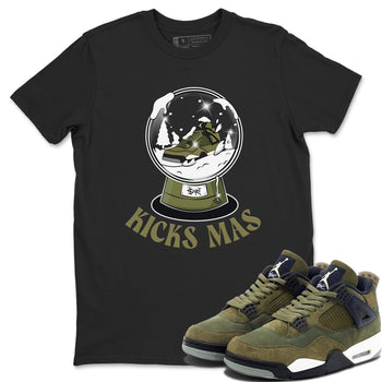 Air Jordan 4 Medium Olive shirt to match jordans Snow Ball sneaker tees Christmas Gift AJ4 Medium Olive SNRT Sneaker Release Tees Unisex Black 1 T-Shirt