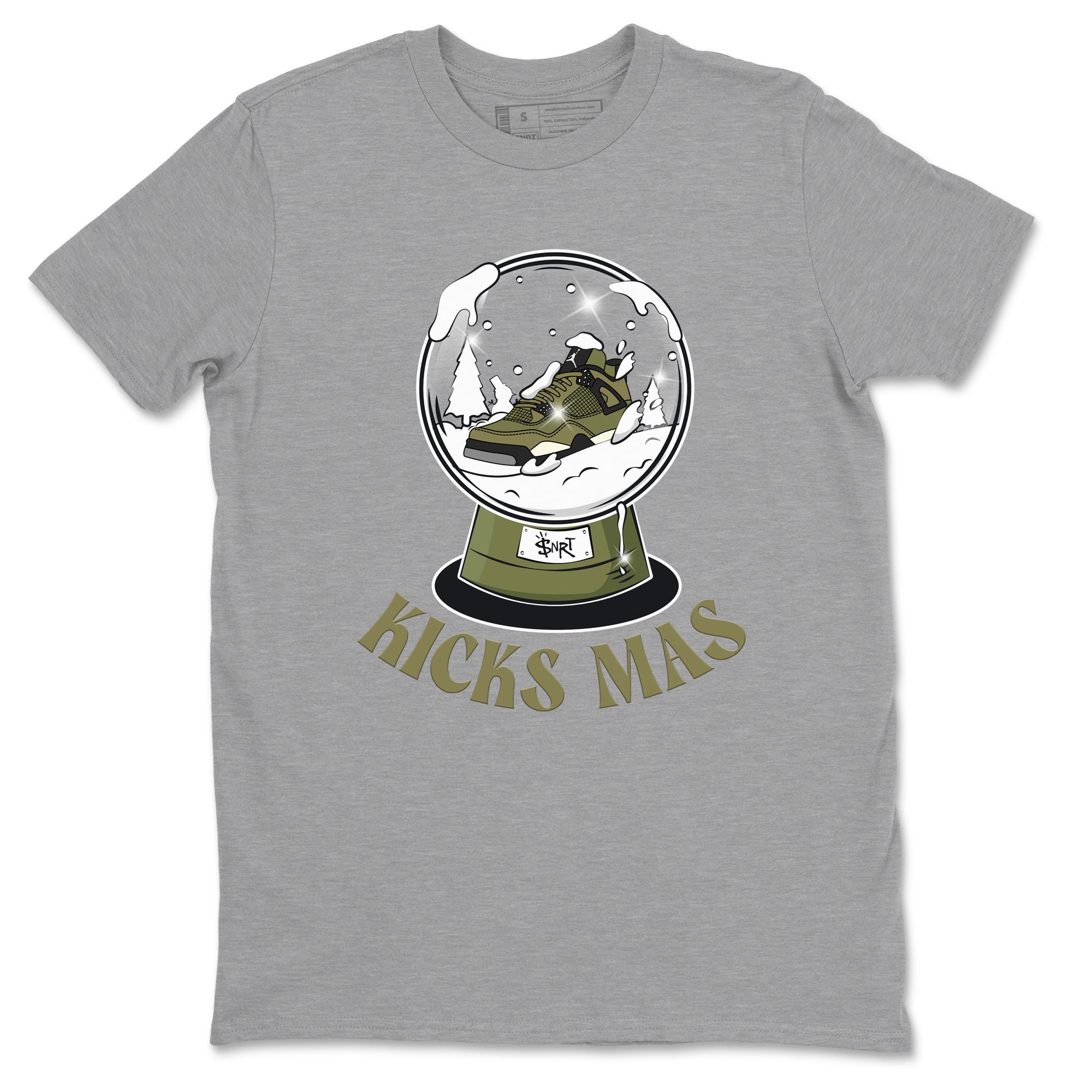 Air Jordan 4 Medium Olive shirt to match jordans Snow Ball sneaker tees Christmas Gift AJ4 Medium Olive SNRT Sneaker Release Tees Unisex Heather Grey 2 T-Shirt