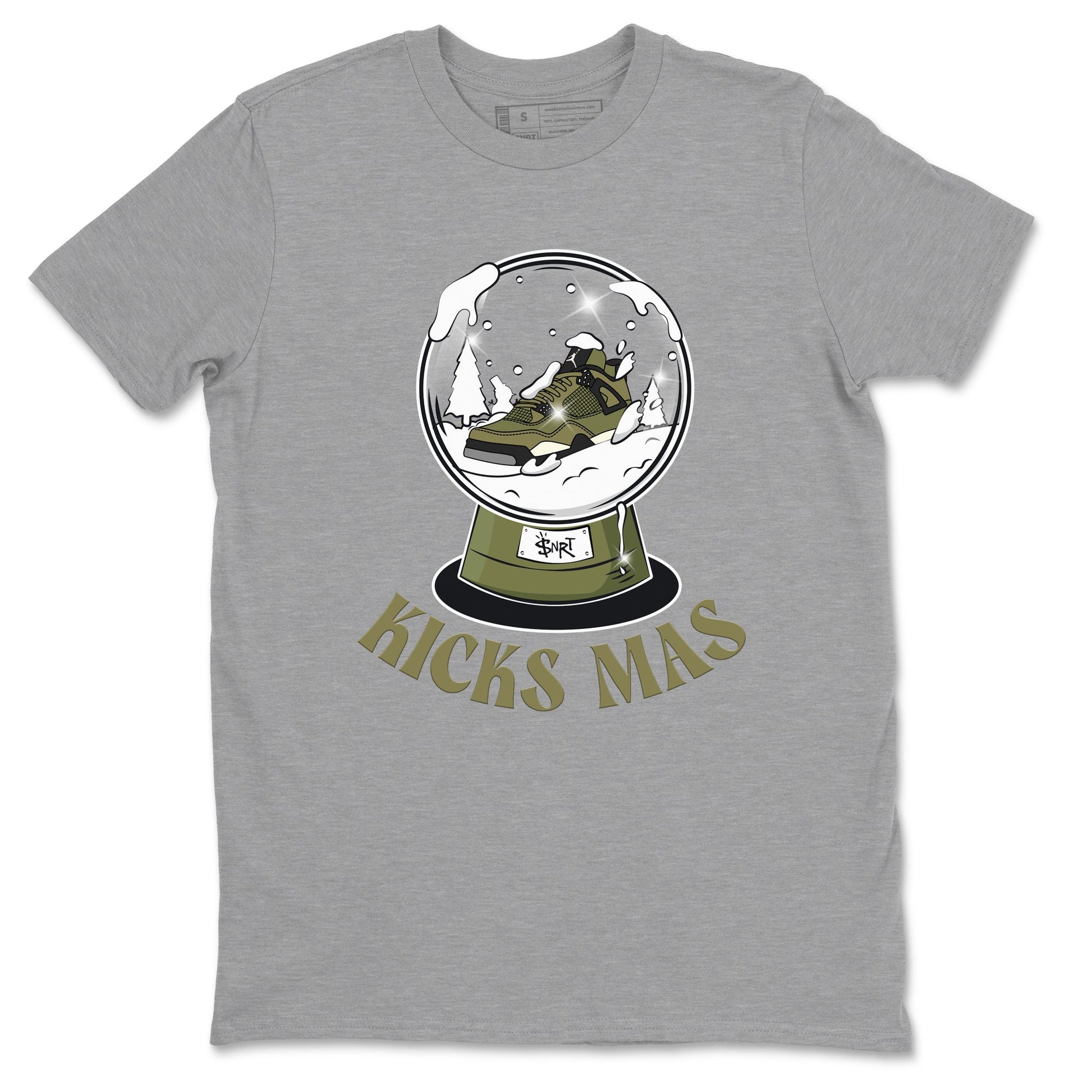 Air Jordan 4 Medium Olive shirt to match jordans Snow Ball sneaker tees Christmas Gift AJ4 Medium Olive SNRT Sneaker Release Tees Unisex Heather Grey 2 T-Shirt