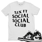 Jordan 1 Black White Sneaker Match Tees Six Ft Social Club Sneaker Tees Jordan 1 Black White Sneaker Release Tees Unisex Shirts