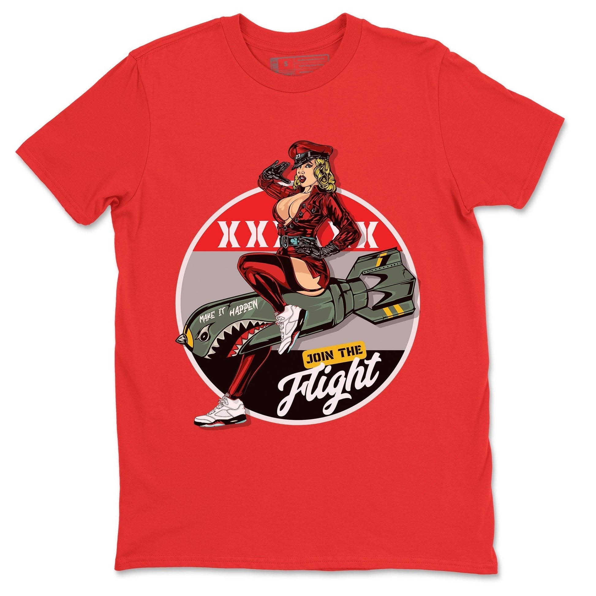 Jordan 5 Fire Red Sneaker Match Tees Pin Up Girl Sneaker Tees Jordan 5 Fire Red Sneaker Release Tees Unisex Shirts