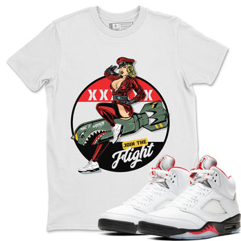 Jordan 5 Fire Red Sneaker Match Tees Pin Up Girl Sneaker Tees Jordan 5 Fire Red Sneaker Release Tees Unisex Shirts