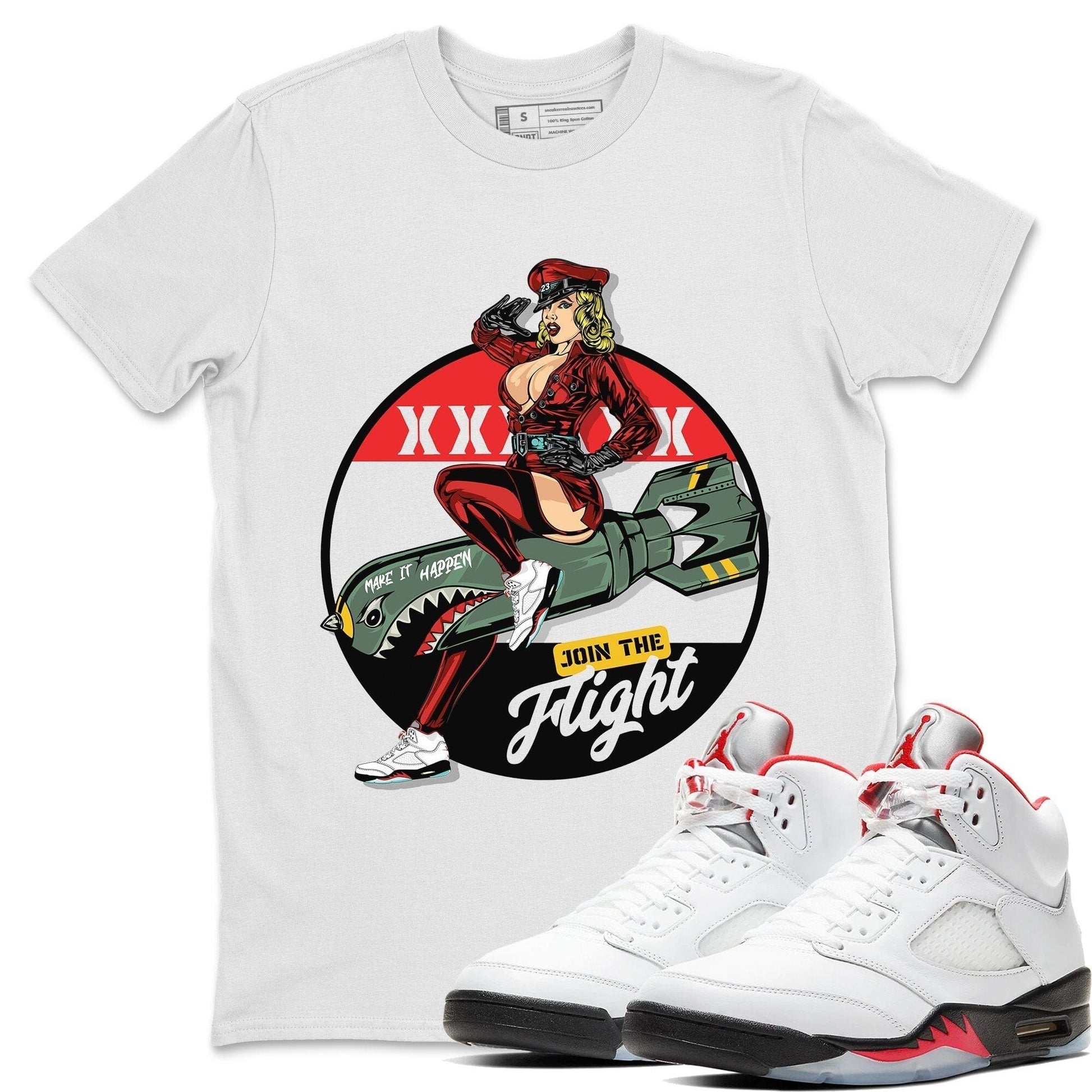 Jordan 5 Fire Red Sneaker Match Tees Pin Up Girl Sneaker Tees Jordan 5 Fire Red Sneaker Release Tees Unisex Shirts