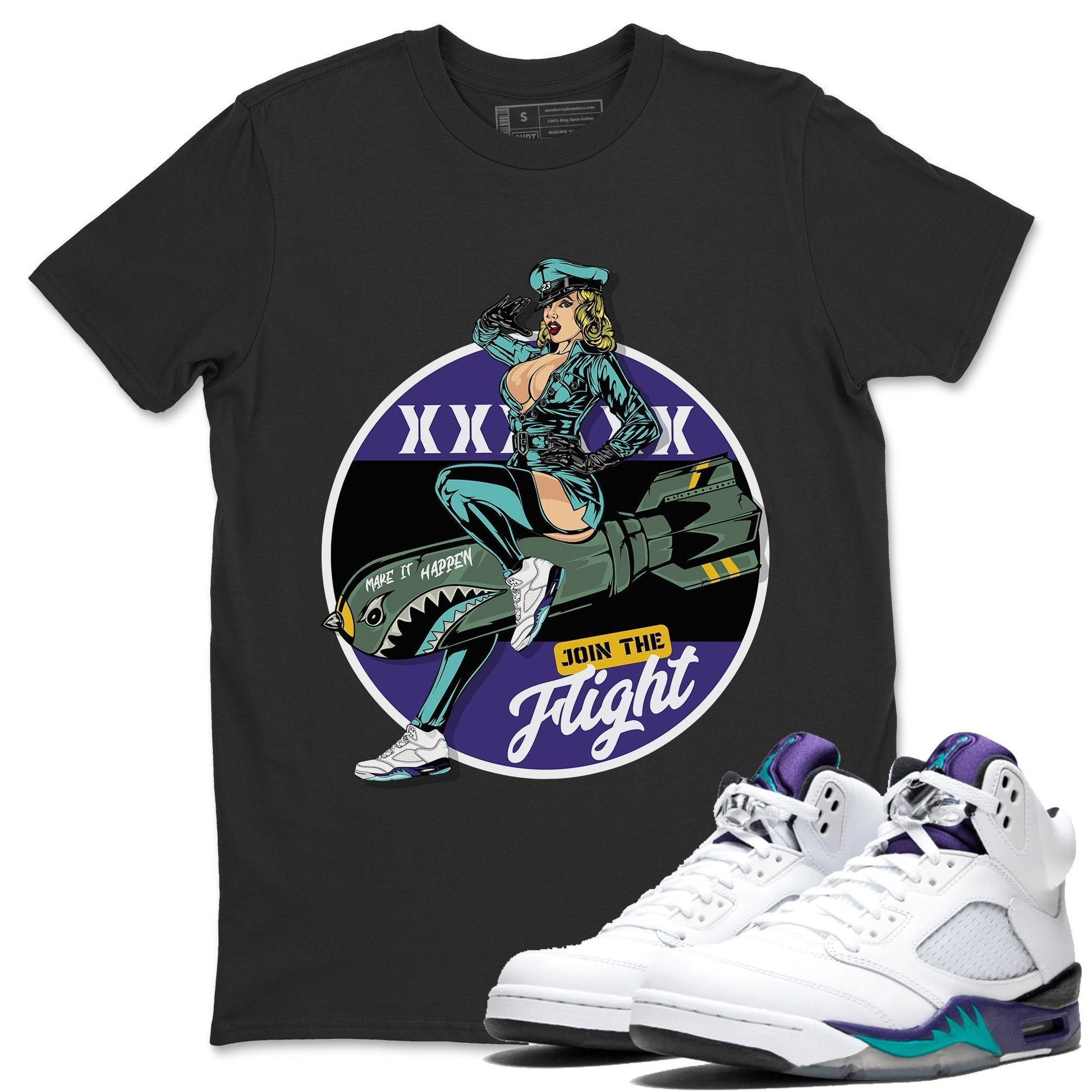 Jordan 5 Grape Sneaker Match Tees Pin Up Girl Sneaker Tees Jordan 5 Grape Sneaker Release Tees Unisex Shirts