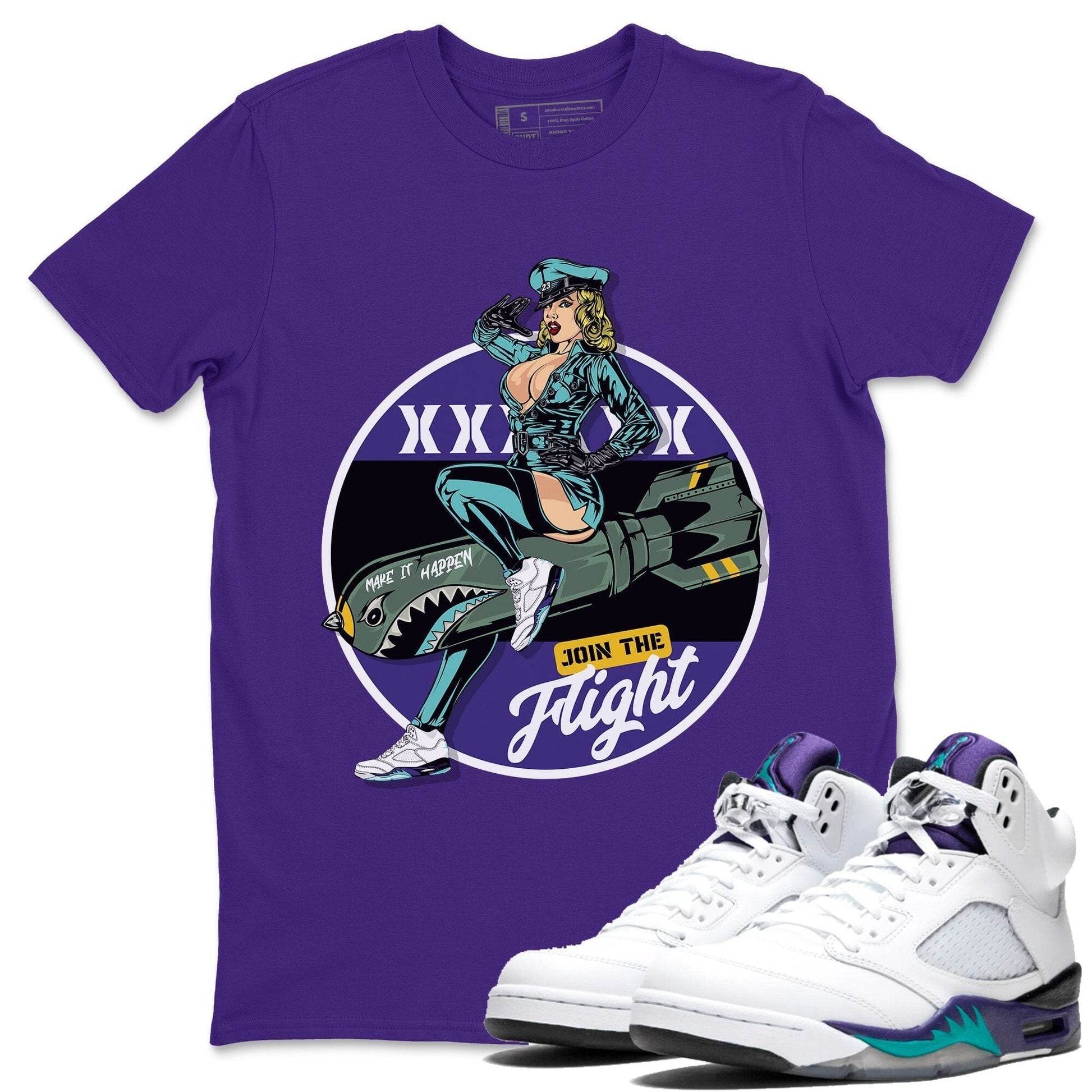 Jordan 5 Grape Sneaker Match Tees Pin Up Girl Sneaker Tees Jordan 5 Grape Sneaker Release Tees Unisex Shirts