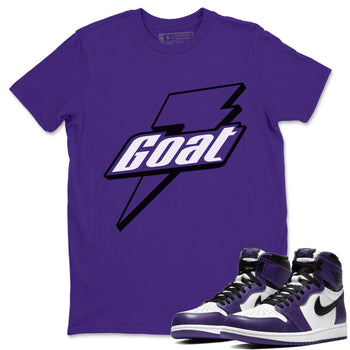 Jordan 1 Court Purple Sneaker Match Tees Goat Sneaker Tees Jordan 1 Court Purple Sneaker Release Tees Unisex Shirts