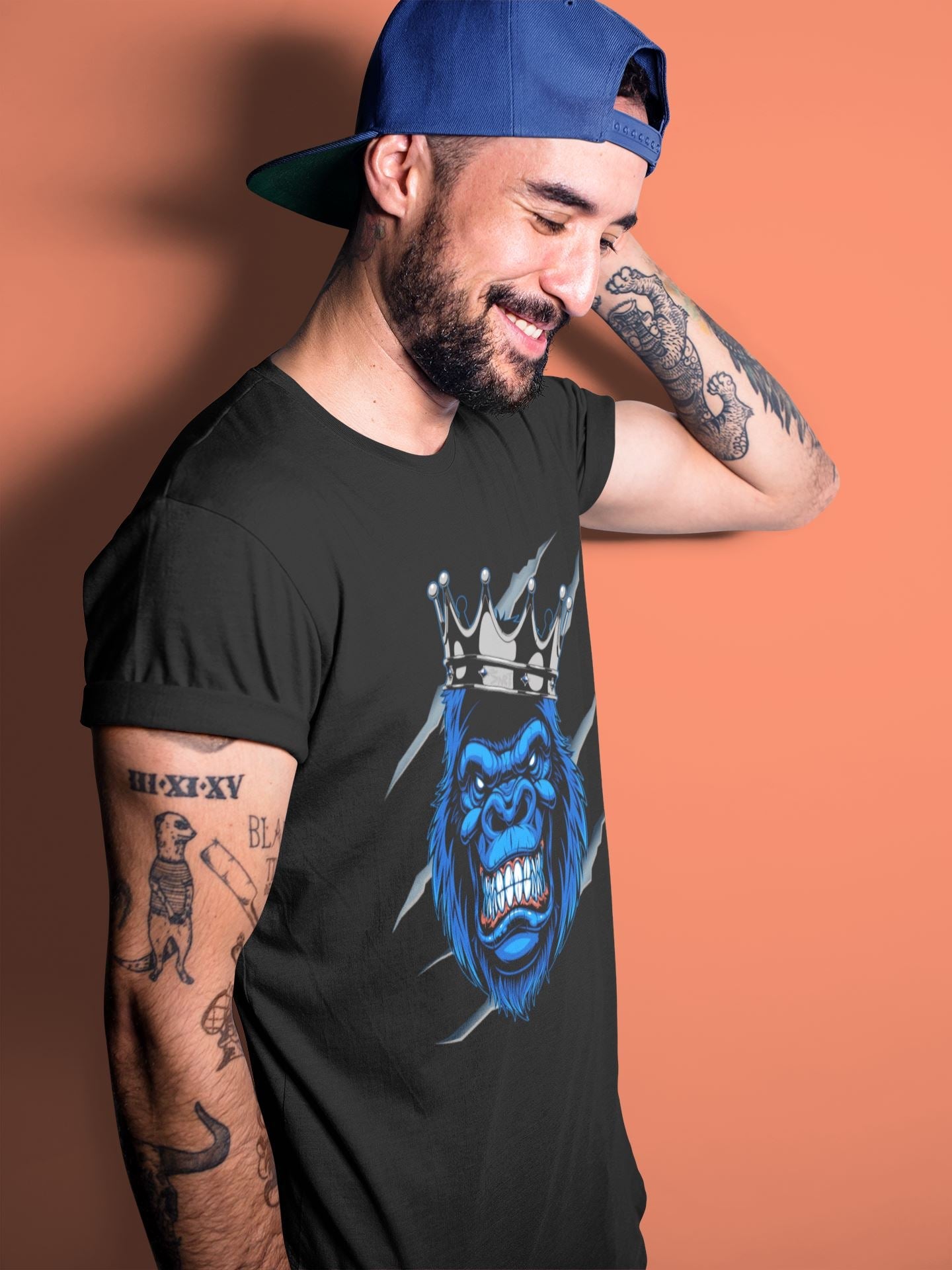 Jordan 1 Royal Black Sneaker Match Tees Ferocious Gorilla Sneaker Tees Jordan 1 Royal Black Sneaker Release Tees Unisex Shirts
