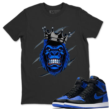 Jordan 1 Royal Black Sneaker Match Tees Ferocious Gorilla Sneaker Tees Jordan 1 Royal Black Sneaker Release Tees Unisex Shirts