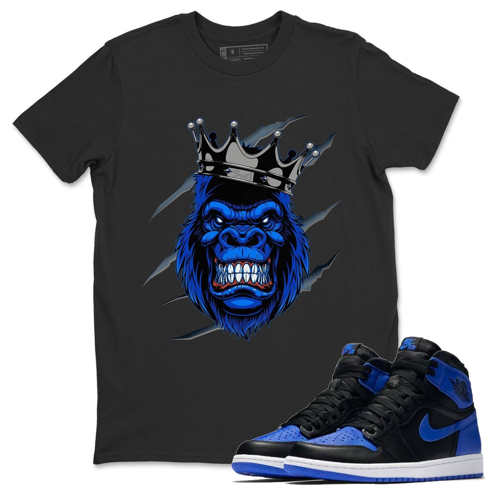 Jordan 1 Royal Black Sneaker Match Tees Ferocious Gorilla Sneaker Tees Jordan 1 Royal Black Sneaker Release Tees Unisex Shirts