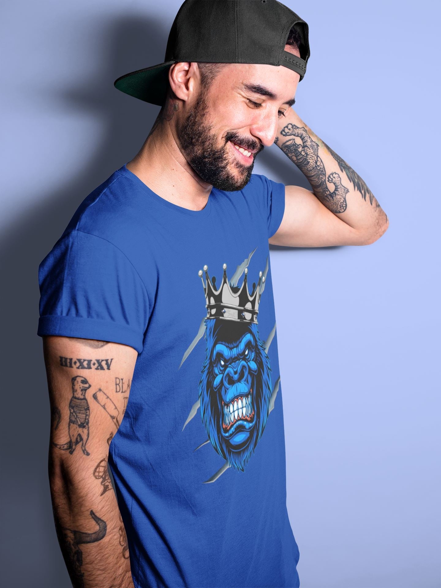 Jordan 1 Royal Black Sneaker Match Tees Ferocious Gorilla Sneaker Tees Jordan 1 Royal Black Sneaker Release Tees Unisex Shirts