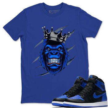 Jordan 1 Royal Black Sneaker Match Tees Ferocious Gorilla Sneaker Tees Jordan 1 Royal Black Sneaker Release Tees Unisex Shirts