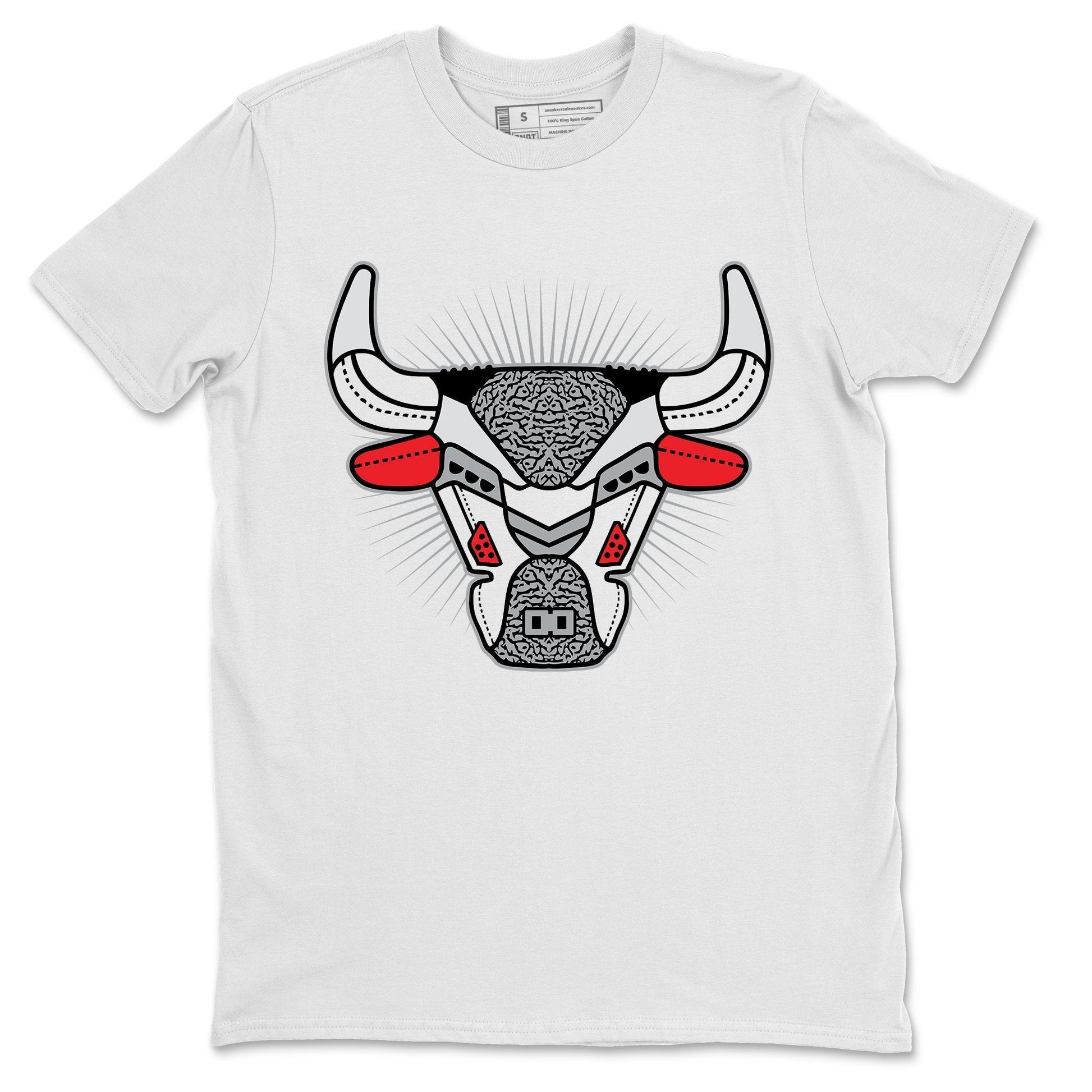 Jordan 3 White Cement Sneaker Match Tees AJ3 Bull Head Sneaker Tees Jordan 3 White Cement Sneaker Release Tees Unisex Shirts