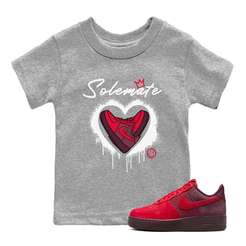 Solemate Valentine's Day sneaker match tees to Air Force 1 Layers Of Love street fashion brand for shirts to match Jordans SNRT Sneaker Tees Air Force 1 Layers Of Love unisex t-shirt Heather Grey 1 youth shirt