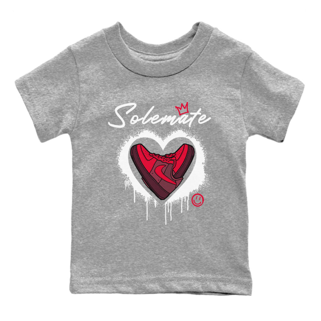Solemate Valentine's Day sneaker match tees to Air Force 1 Layers Of Love street fashion brand for shirts to match Jordans SNRT Sneaker Tees Air Force 1 Layers Of Love unisex t-shirt Heather Grey 2 youth shirt