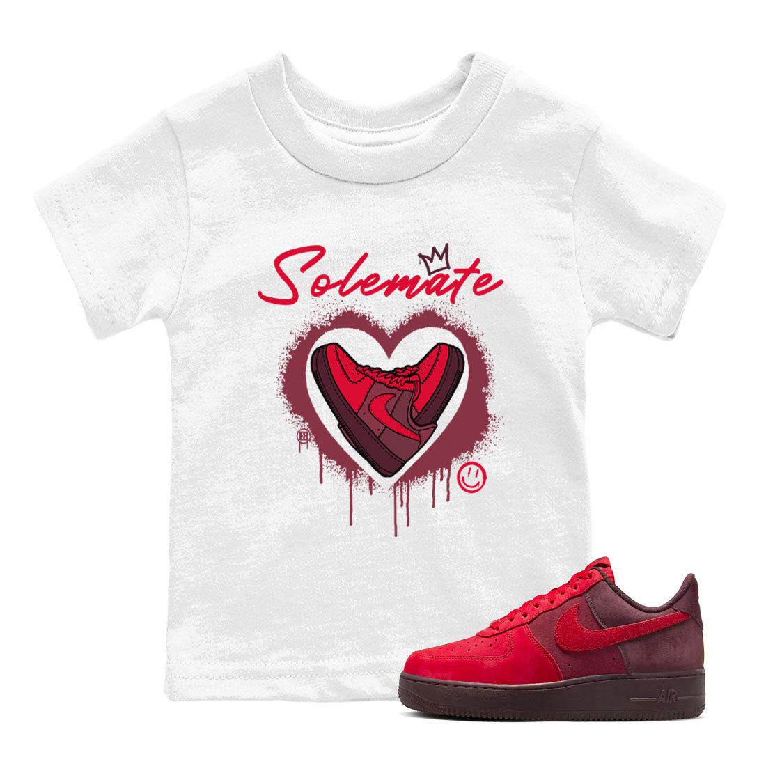 Solemate Valentine's Day sneaker match tees to Air Force 1 Layers Of Love street fashion brand for shirts to match Jordans SNRT Sneaker Tees Air Force 1 Layers Of Love unisex t-shirt White 1 youth shirt
