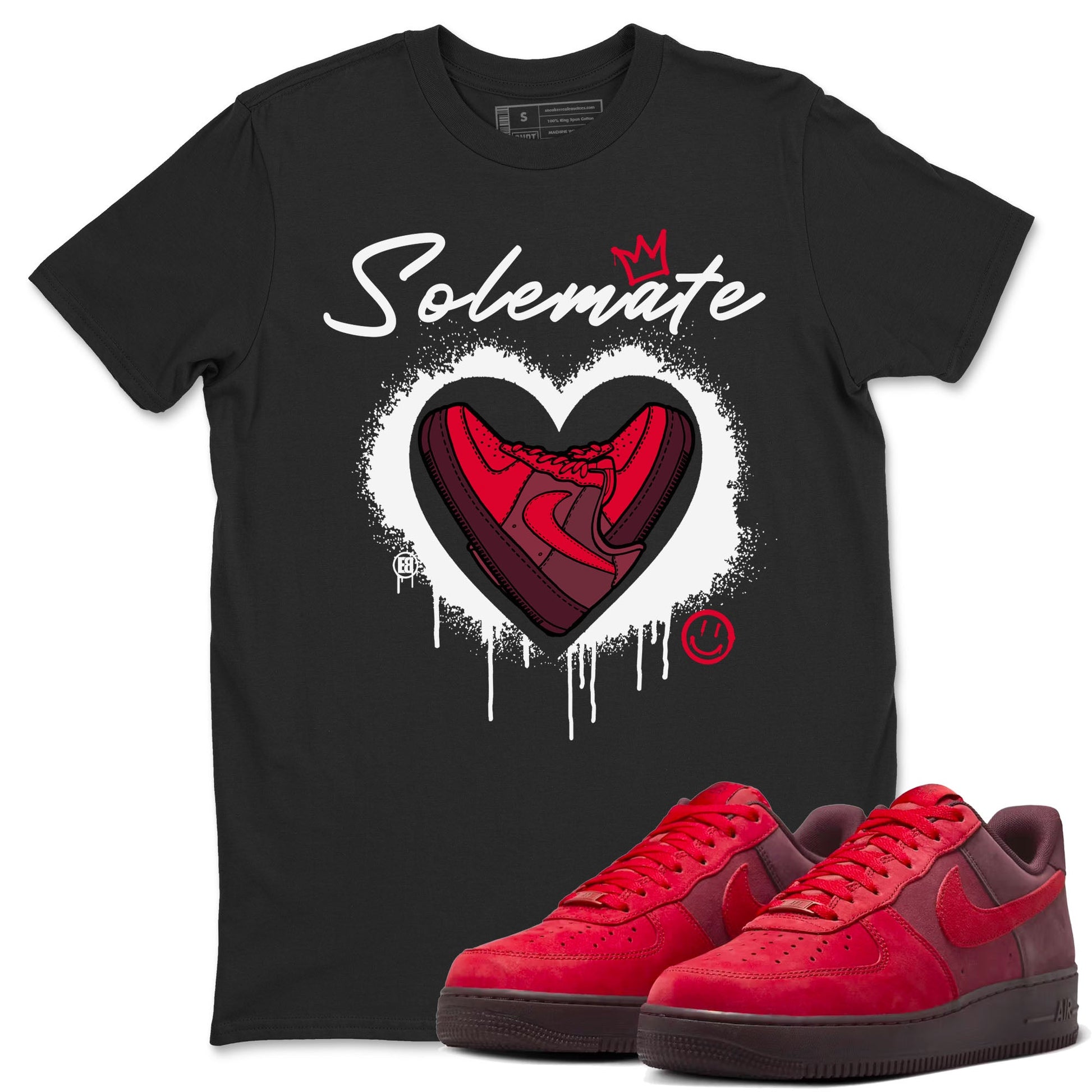 Solemate Valentine's Day sneaker match tees to Air Force 1 Layers Of Love street fashion brand for shirts to match Jordans SNRT Sneaker Tees Air Force 1 Layers Of Love unisex t-shirt Black 1 unisex shirt