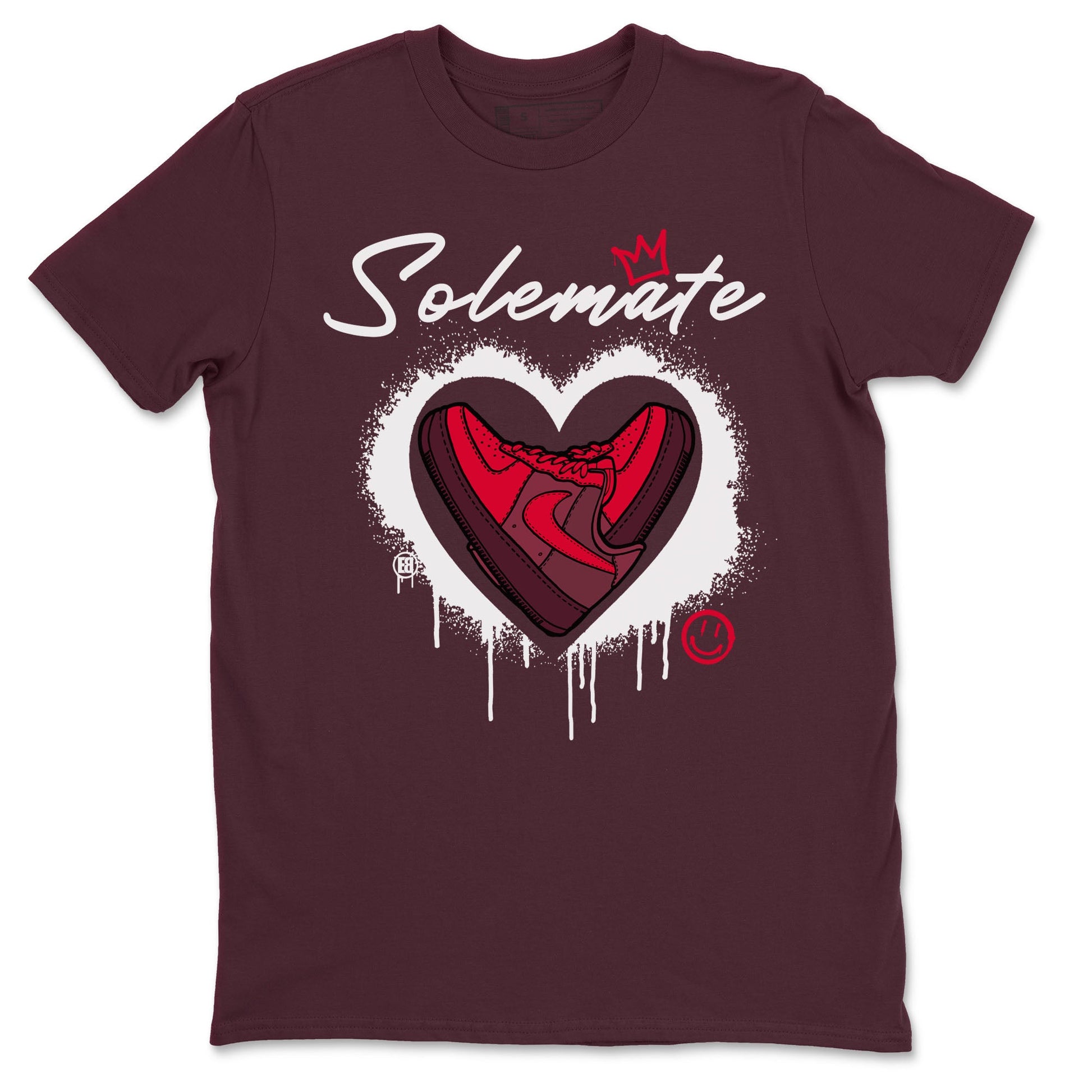Solemate Valentine's Day sneaker match tees to Air Force 1 Layers Of Love street fashion brand for shirts to match Jordans SNRT Sneaker Tees Air Force 1 Layers Of Love unisex t-shirt Maroon 2 unisex shirt