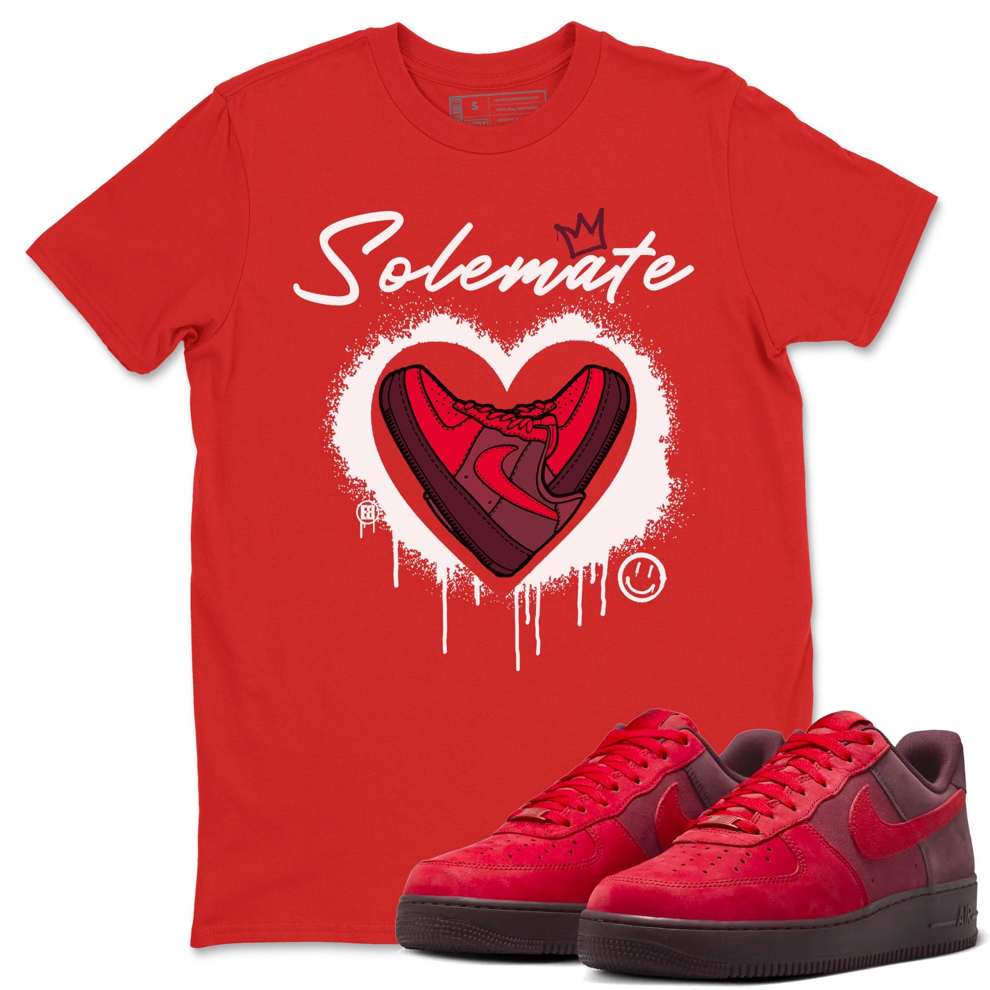 Solemate Valentine's Day sneaker match tees to Air Force 1 Layers Of Love street fashion brand for shirts to match Jordans SNRT Sneaker Tees Air Force 1 Layers Of Love unisex t-shirt Red 1 unisex shirt
