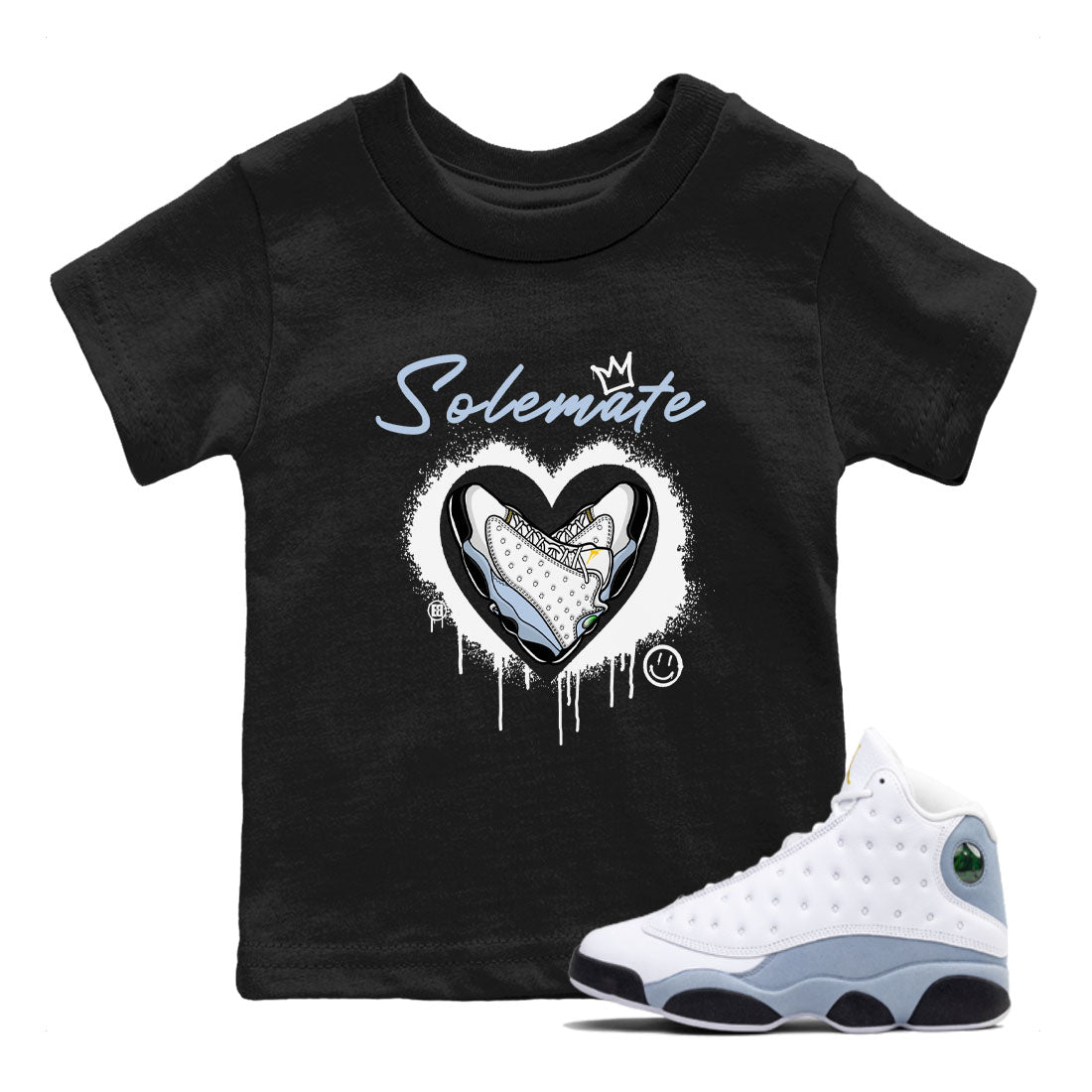 13s Blue Grey shirt to match jordans Solemate sneaker tees Air Jordan 13 Retro Blue Grey SNRT sneaker release tees baby toddler Black 1 cotton Shirt