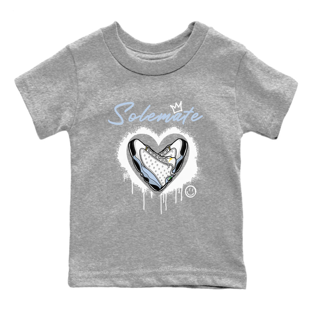 13s Blue Grey shirt to match jordans Solemate sneaker tees Air Jordan 13 Retro Blue Grey SNRT sneaker release tees baby toddler Heather Grey 2 cotton Shirt