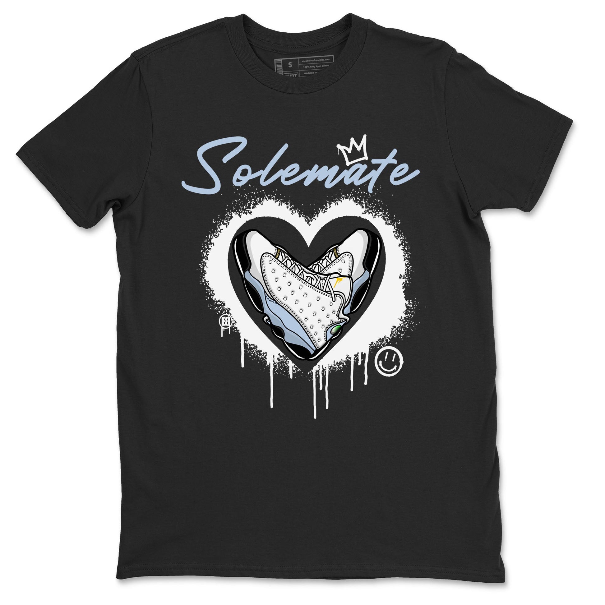 13s Blue Grey shirt to match jordans Solemate sneaker tees Air Jordan 13 Retro Blue Grey SNRT Sneaker Release Tees unisex cotton Black 2 crew neck shirt