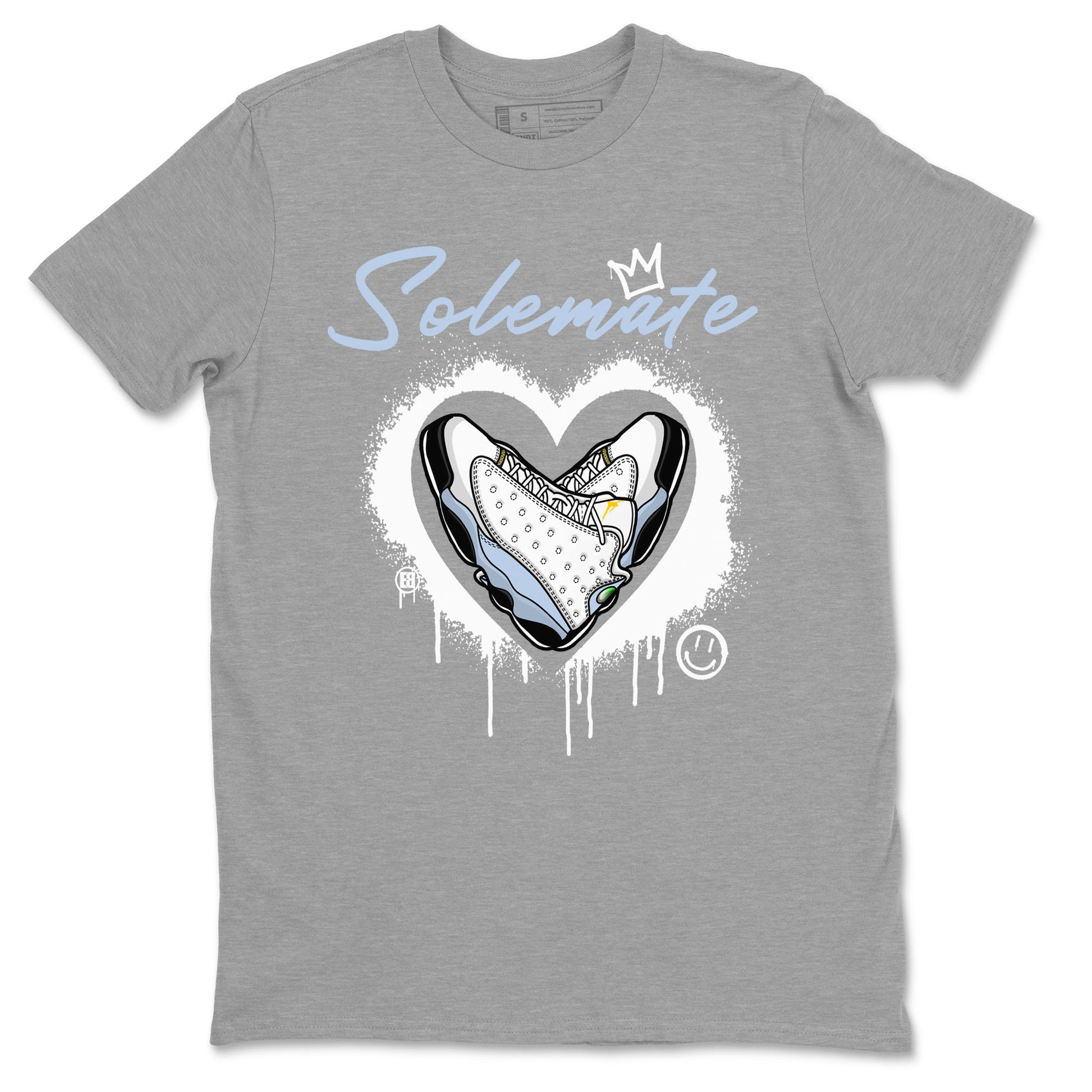 13s Blue Grey shirt to match jordans Solemate sneaker tees Air Jordan 13 Retro Blue Grey SNRT Sneaker Release Tees unisex cotton Heather Grey 2 crew neck shirt