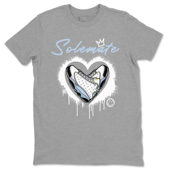 13s Blue Grey shirt to match jordans Solemate sneaker tees Air Jordan 13 Retro Blue Grey SNRT Sneaker Release Tees unisex cotton Heather Grey 2 crew neck shirt