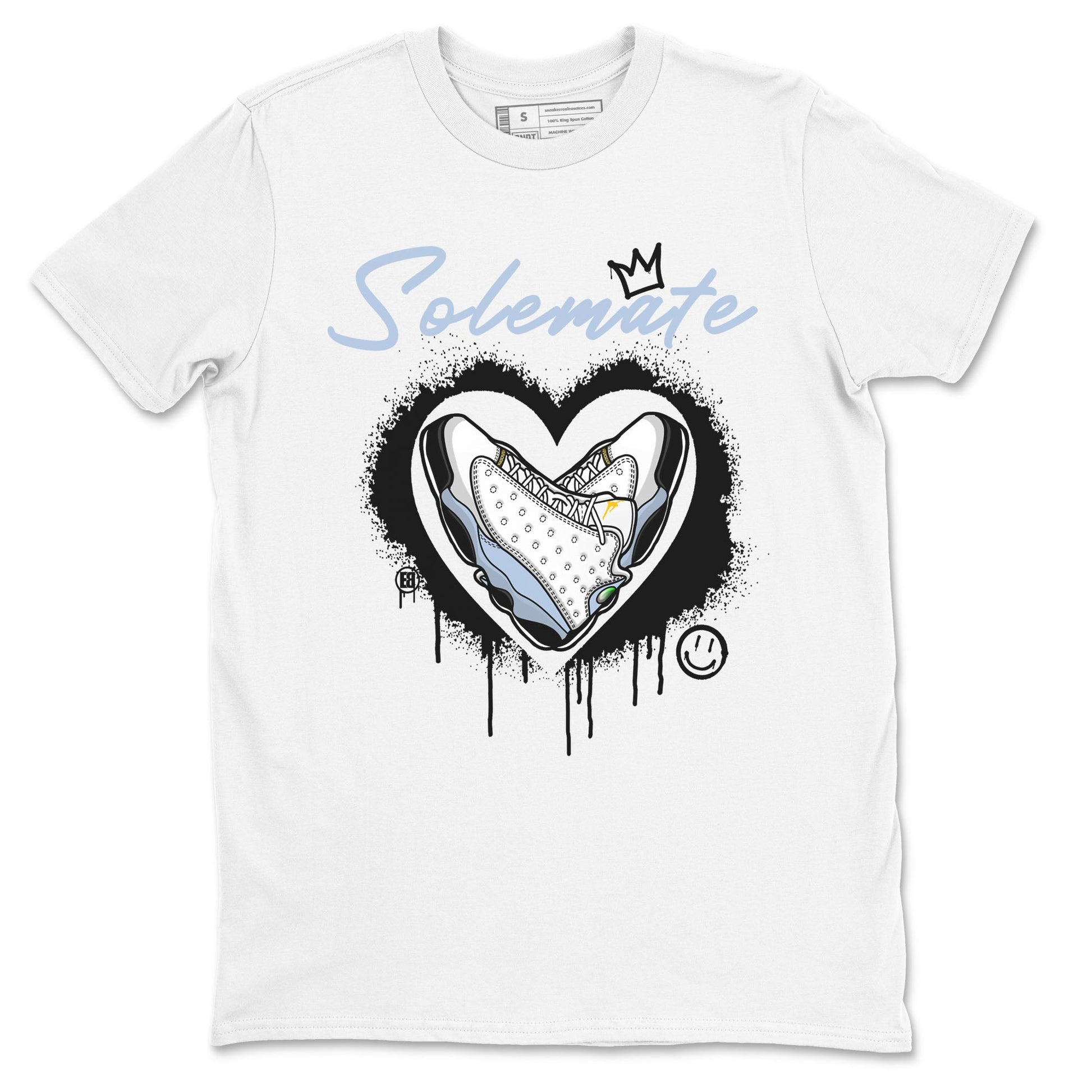 13s Blue Grey shirt to match jordans Solemate sneaker tees Air Jordan 13 Retro Blue Grey SNRT Sneaker Release Tees unisex cotton White 2 crew neck shirt