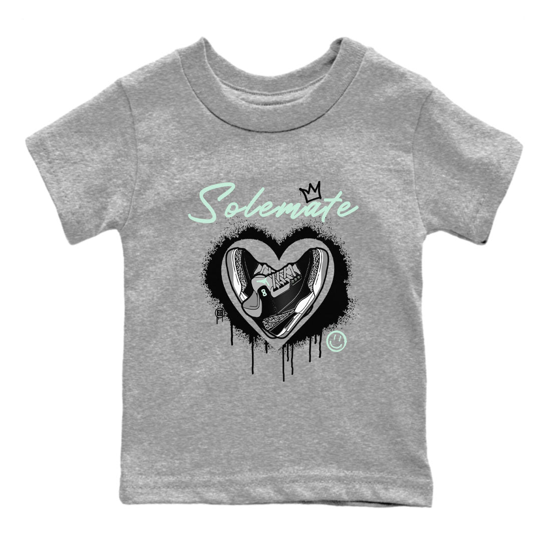 3s Green Glow shirt to match jordans Solemate sneaker tees Air Jordan 3 Retro Green Glow SNRT sneaker release tees baby toddler Heather Grey 2 cotton Shirt