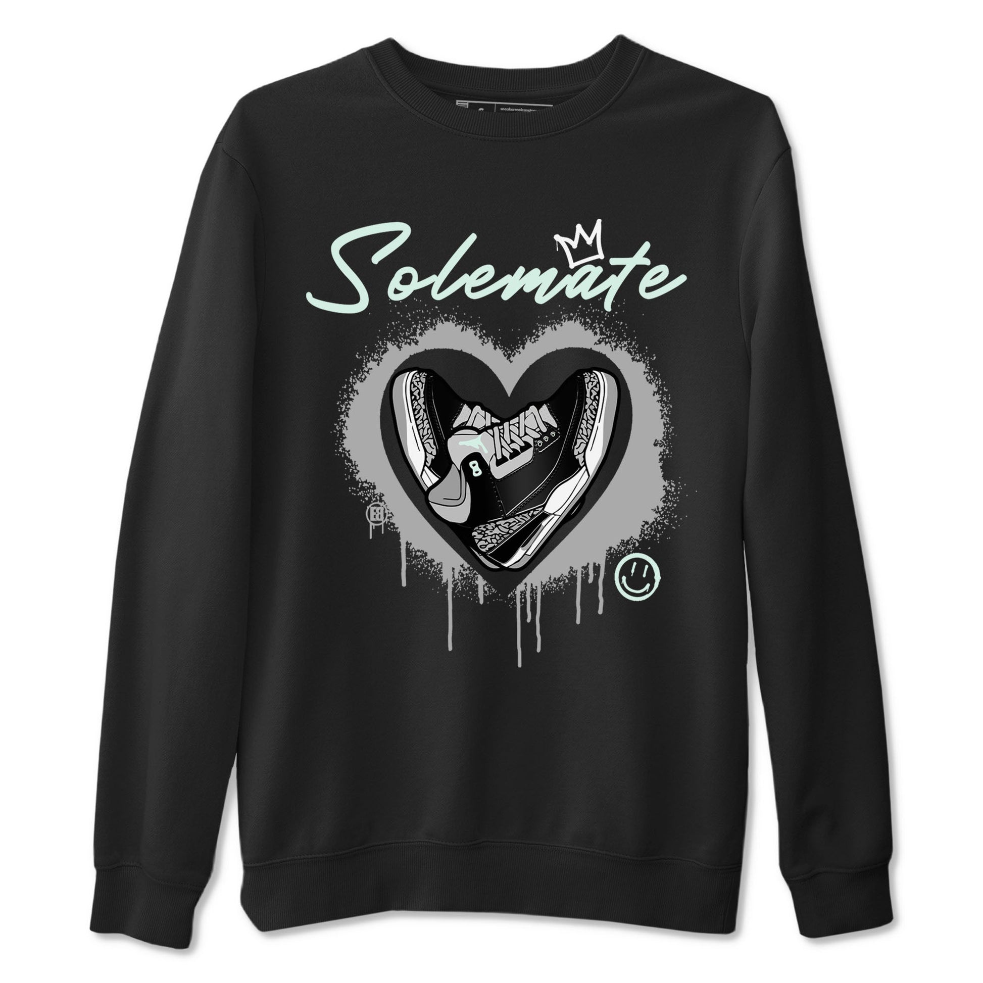 3s Green Glow shirt to match jordans Solemate sneaker tees Air Jordan 3 Retro Green Glow SNRT Sneaker Release Tees unisex cotton Black 2 crew neck shirt