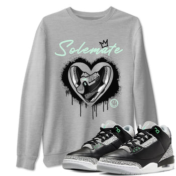 3s Green Glow shirt to match jordans Solemate sneaker tees Air Jordan 3 Retro Green Glow SNRT Sneaker Release Tees unisex cotton Heather Grey 1 crew neck shirt