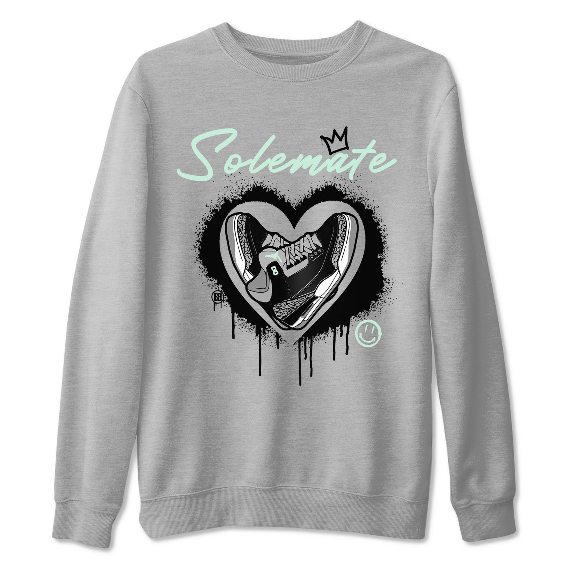 3s Green Glow shirt to match jordans Solemate sneaker tees Air Jordan 3 Retro Green Glow SNRT Sneaker Release Tees unisex cotton Heather Grey 2 crew neck shirt