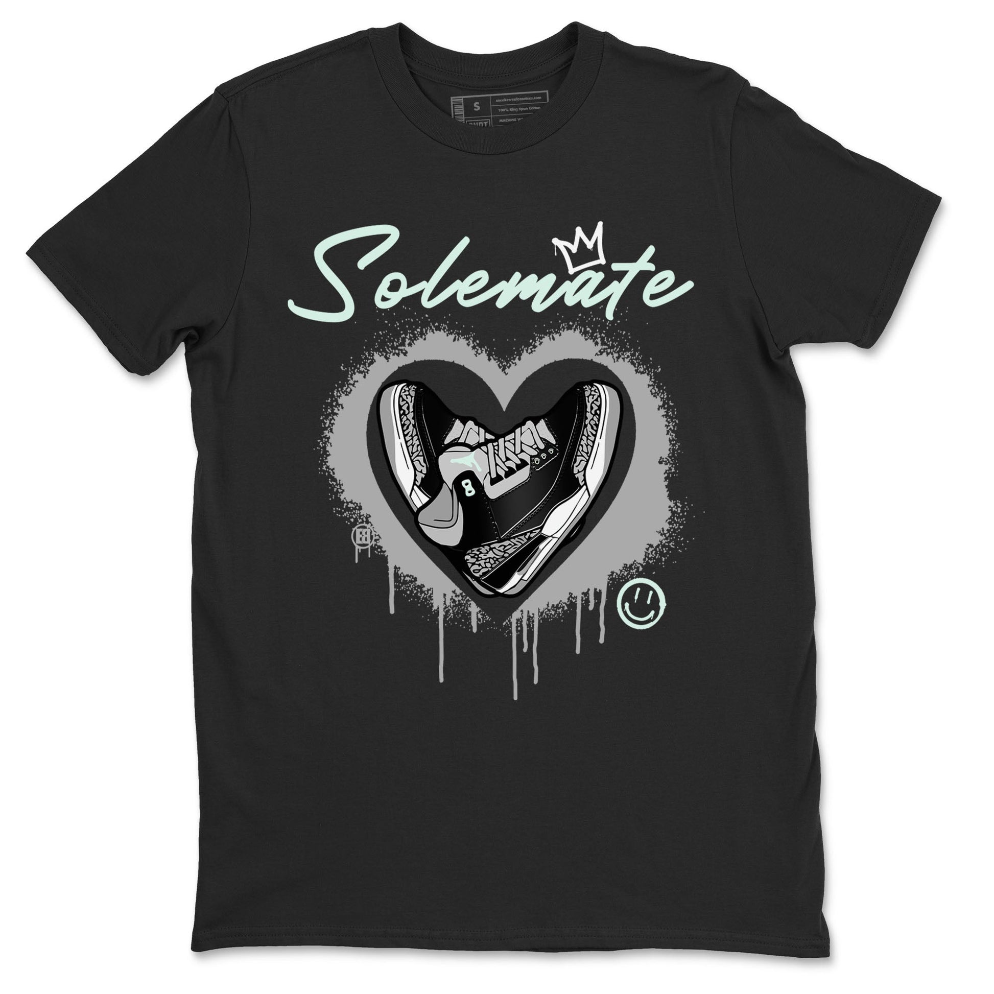 3s Green Glow shirt to match jordans Solemate sneaker tees Air Jordan 3 Retro Green Glow SNRT Sneaker Release Tees unisex cotton Black 2 crew neck shirt