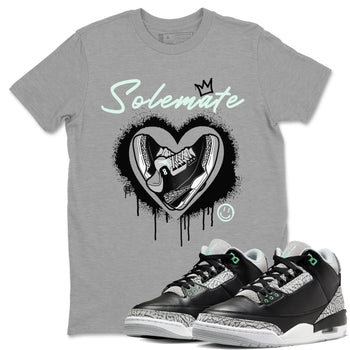 3s Green Glow shirt to match jordans Solemate sneaker tees Air Jordan 3 Retro Green Glow SNRT Sneaker Release Tees unisex cotton Heather Grey 1 crew neck shirt