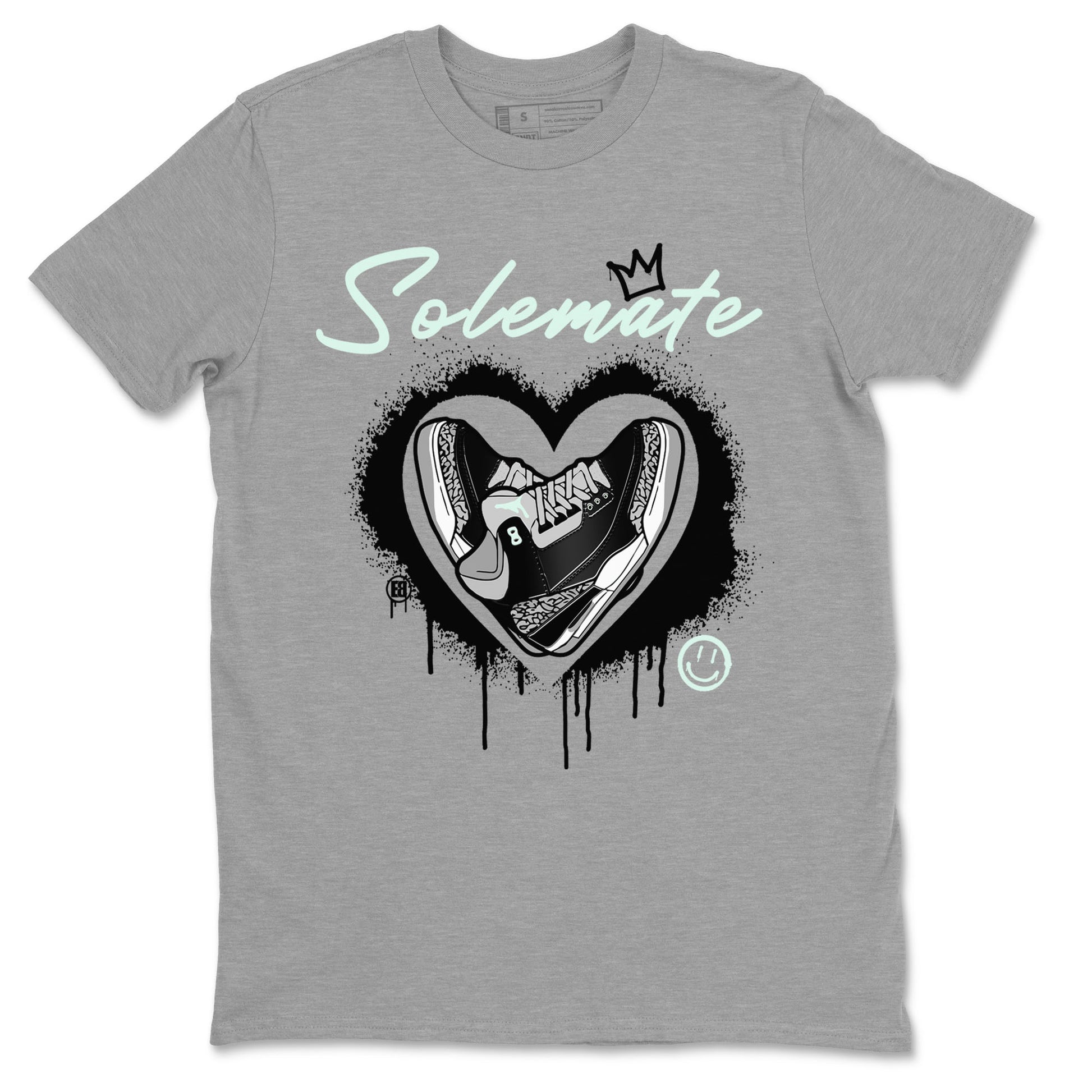 3s Green Glow shirt to match jordans Solemate sneaker tees Air Jordan 3 Retro Green Glow SNRT Sneaker Release Tees unisex cotton Heather Grey 2 crew neck shirt