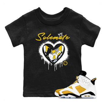 Solemate sneaker match tees to 6s Yellow Ochre street fashion brand for shirts to match Jordans SNRT Sneaker Tees Air Jordan 6 Yellow Ochre unisex t-shirt Black 1 youth shirt