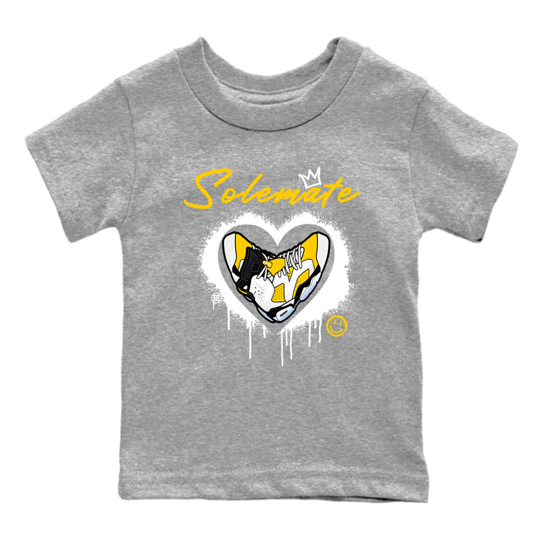 Solemate sneaker match tees to 6s Yellow Ochre street fashion brand for shirts to match Jordans SNRT Sneaker Tees Air Jordan 6 Yellow Ochre unisex t-shirt Heather Grey 2 youth shirt