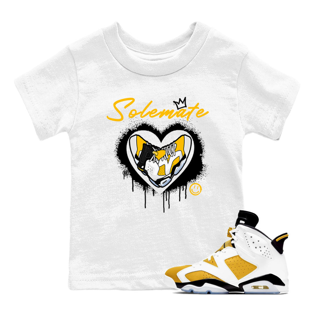 Solemate sneaker match tees to 6s Yellow Ochre street fashion brand for shirts to match Jordans SNRT Sneaker Tees Air Jordan 6 Yellow Ochre unisex t-shirt White 1 youth shirt