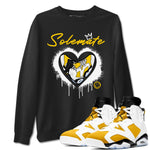 Solemate sneaker match tees to 6s Yellow Ochre street fashion brand for shirts to match Jordans SNRT Sneaker Tees Air Jordan 6 Yellow Ochre unisex t-shirt Black 1 unisex shirt