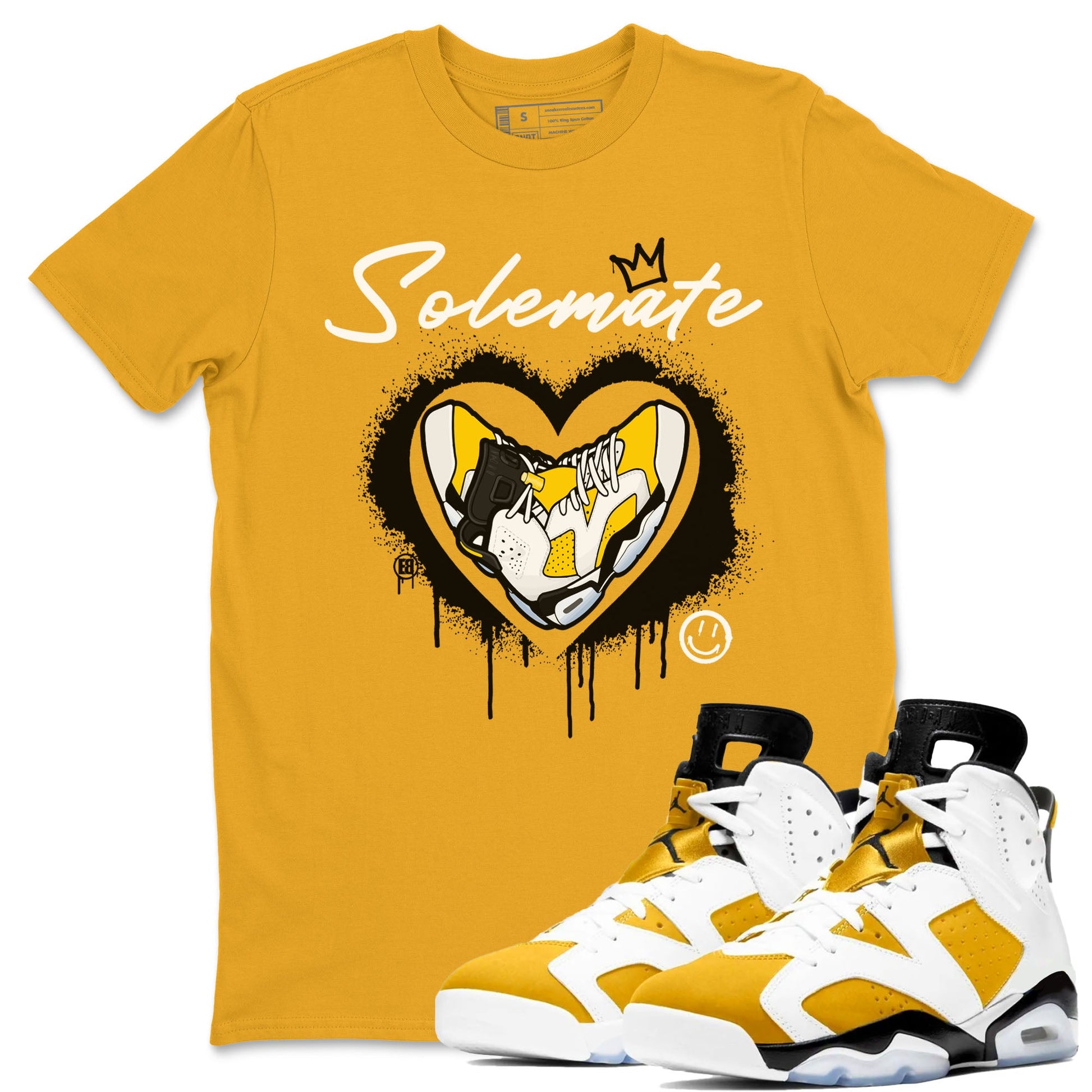 Solemate sneaker match tees to 6s Yellow Ochre street fashion brand for shirts to match Jordans SNRT Sneaker Tees Air Jordan 6 Yellow Ochre unisex t-shirt Gold 1 unisex shirt