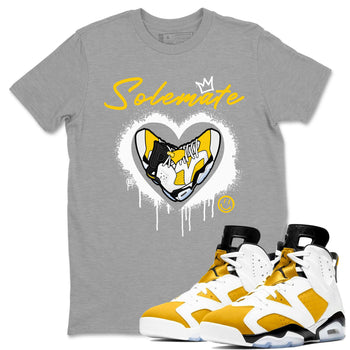 Solemate sneaker match tees to 6s Yellow Ochre street fashion brand for shirts to match Jordans SNRT Sneaker Tees Air Jordan 6 Yellow Ochre unisex t-shirt Heather Grey 1 unisex shirt