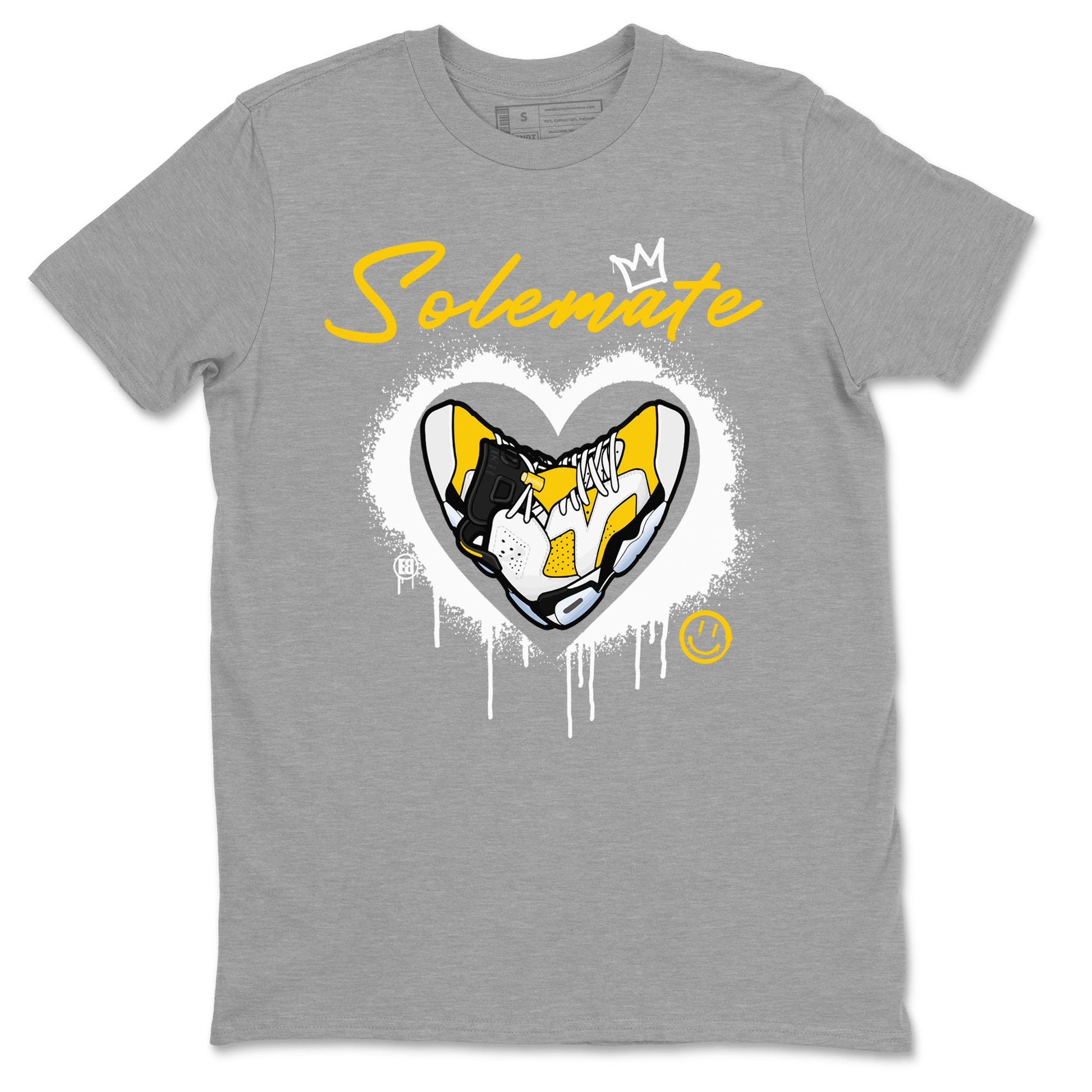 Solemate sneaker match tees to 6s Yellow Ochre street fashion brand for shirts to match Jordans SNRT Sneaker Tees Air Jordan 6 Yellow Ochre unisex t-shirt Heather Grey 2 unisex shirt