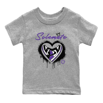 Solemate sneaker match tees to Court Purple Dunks street fashion brand for shirts to match Jordans SNRT Sneaker Tees Dunk Low Court Purple unisex t-shirt Heather Grey 2 youth shirt