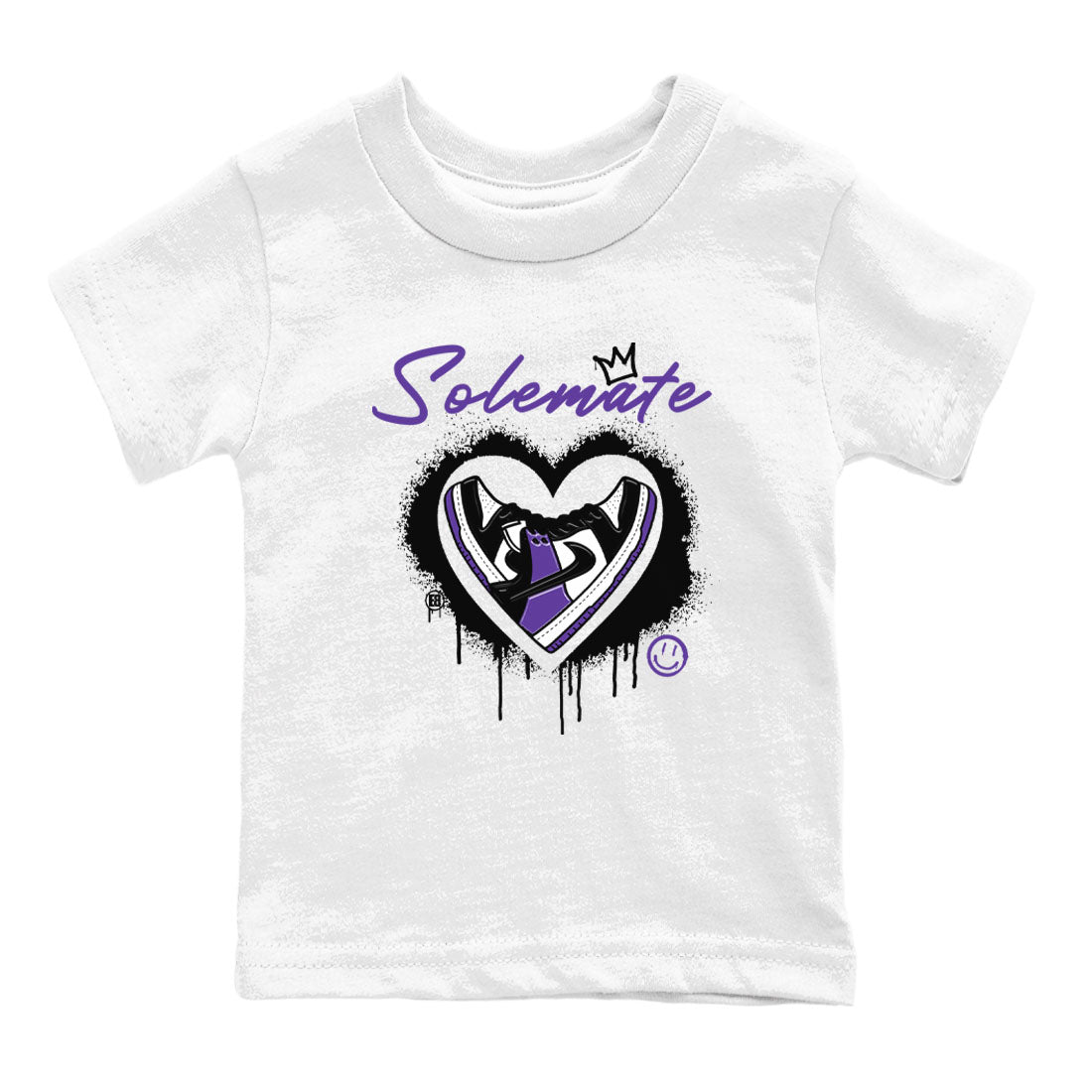Solemate sneaker match tees to Court Purple Dunks street fashion brand for shirts to match Jordans SNRT Sneaker Tees Dunk Low Court Purple unisex t-shirt White 2 youth shirt