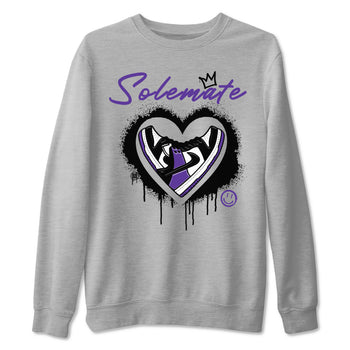 Solemate sneaker match tees to Court Purple Dunks street fashion brand for shirts to match Jordans SNRT Sneaker Tees Dunk Low Court Purple unisex t-shirt Heather Grey 2 unisex shirt
